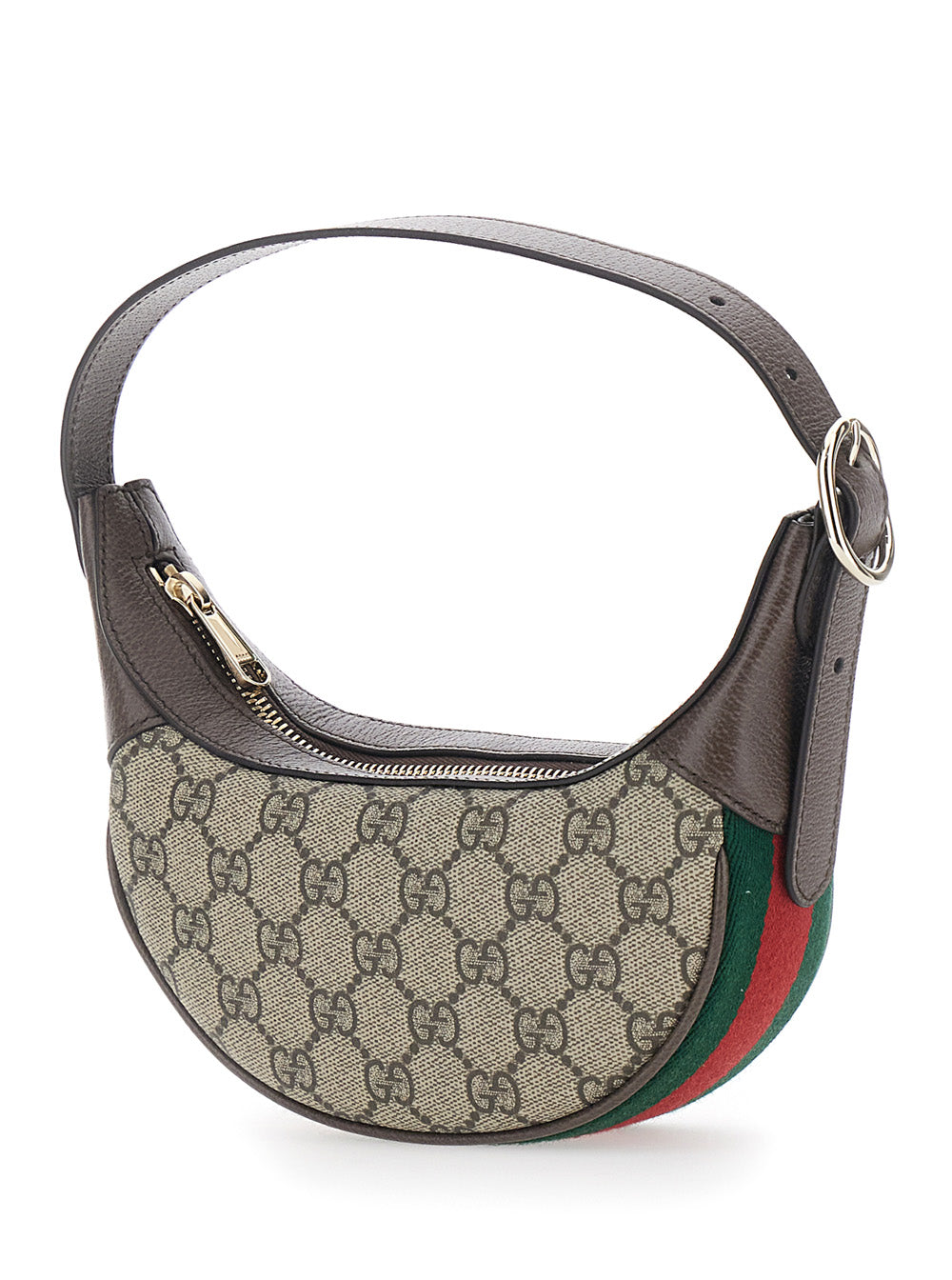 Gucci Women Mini 'Ophidia' Bag With Gg All-Over Motif And Web Stripe In Beige Fabric For Women