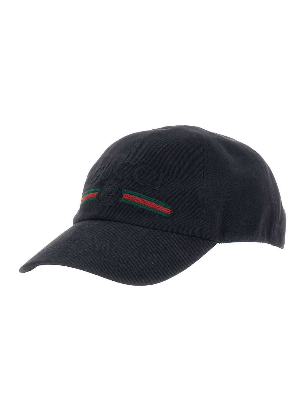 Gucci Men 'Gucci Fake' Black Hat With Embroidered Logo On The Front In Cotton For Men