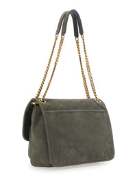 SAINT LAURENT Saint Laurent Women 'Niki' Gray Shoulder Bag With Cassandre Plaque On The Front And Two Handles With Chain In Leather For Women