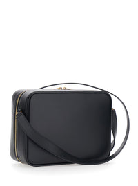 Saint Laurent Men Black Crossbody Bag With Adjustable And Removable Strap And Logo Lettering On The Front In Smooth Leather For Men