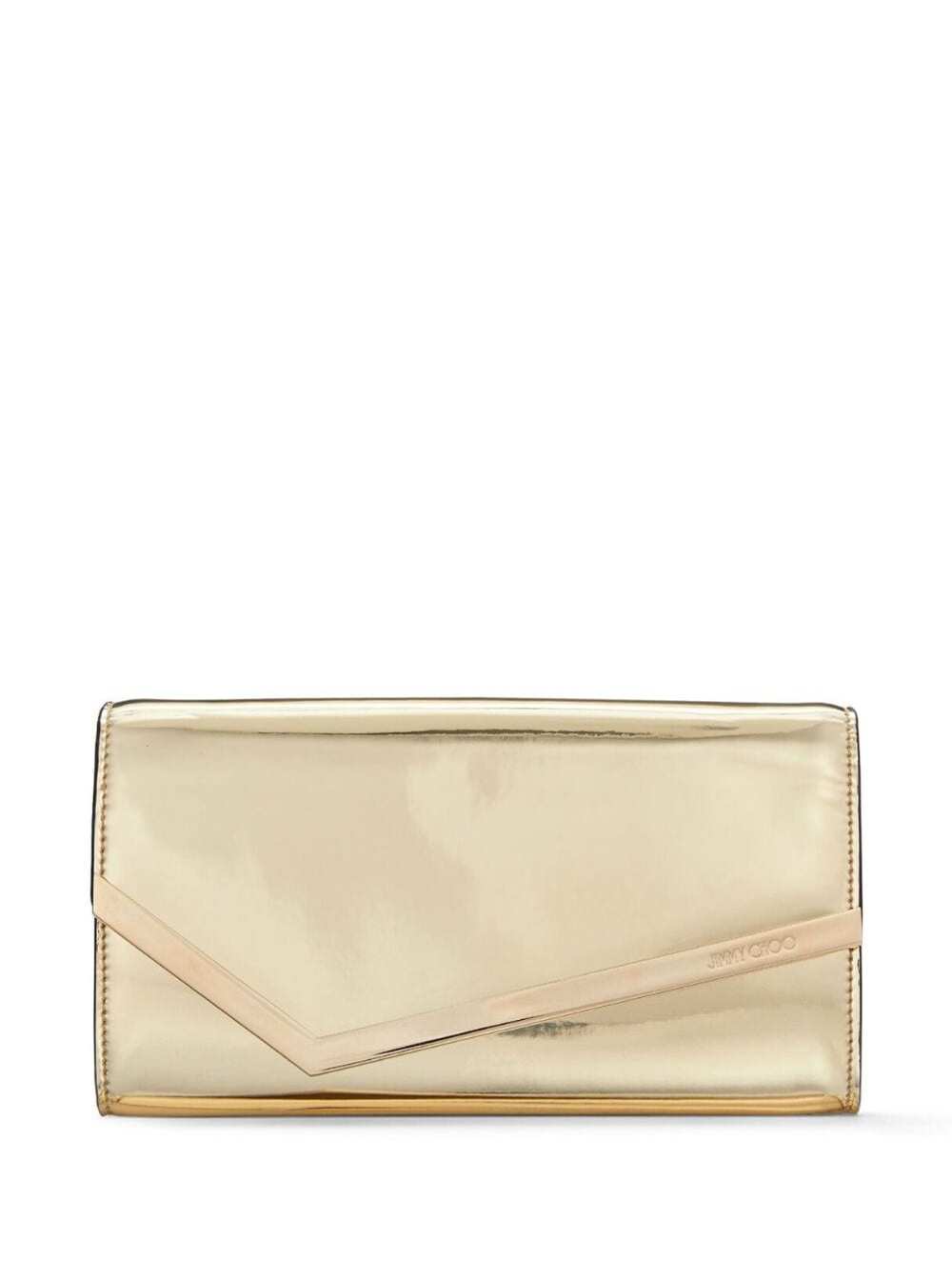 JIMMY CHOO Jimmy Choo Women Clutch 'Emmie' In Envelope With Logo Lettering On The Front And Chain Strap In Blend Leather And Tech Fabric For Women
