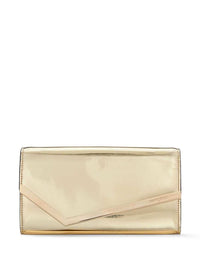JIMMY CHOO Jimmy Choo Women Clutch 'Emmie' In Envelope With Logo Lettering On The Front And Chain Strap In Blend Leather And Tech Fabric For Women