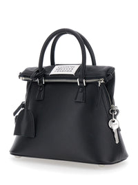 Maison Margiela Women Handbag With Applied Logo Patch And Keys On The Side In Black Leather For Women