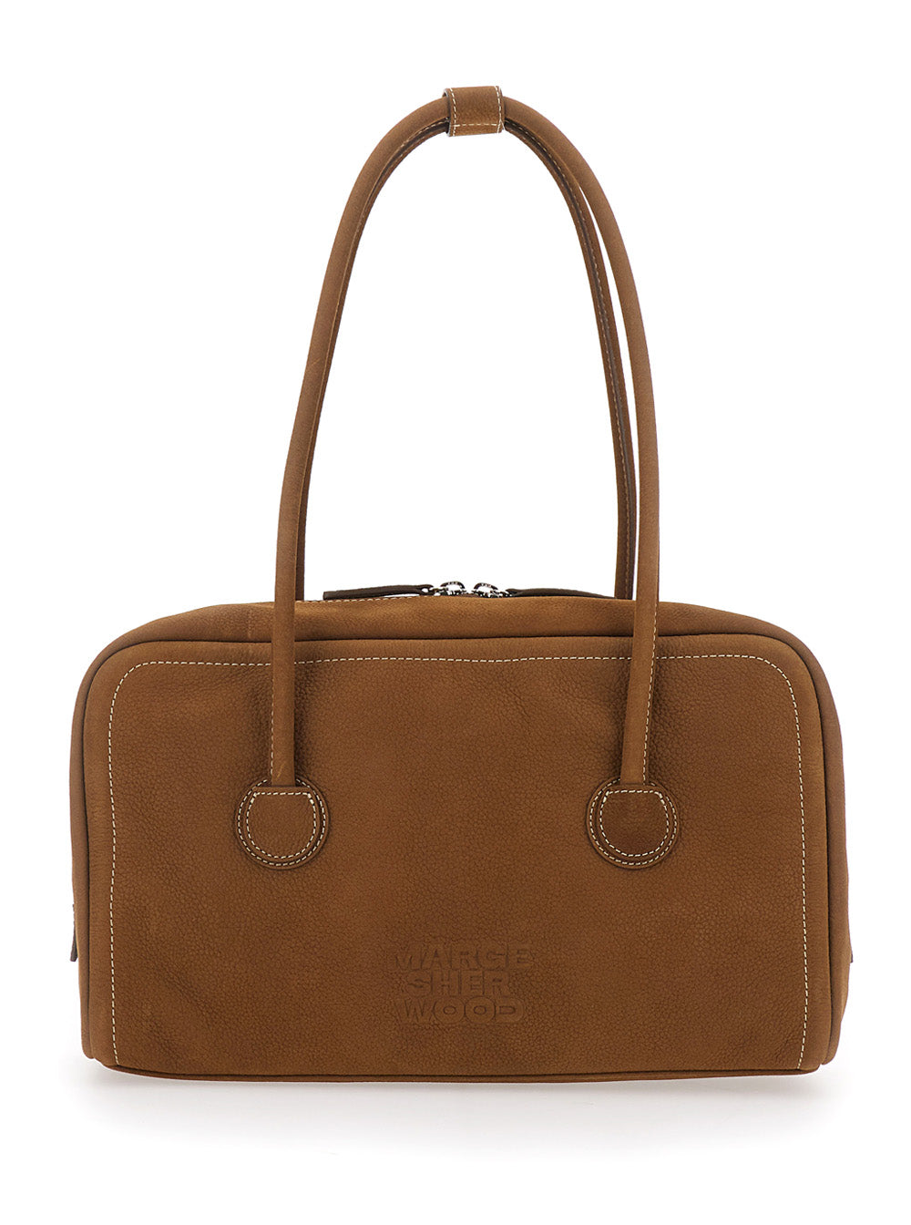 MARGESHERWOOD Margesherwood Women Shoulder Bag 'Soft Boston' Small With Logo Lettering On The Front In Brown Leather For Women