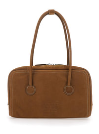 MARGESHERWOOD Margesherwood Women Shoulder Bag 'Soft Boston' Small With Logo Lettering On The Front In Brown Leather For Women