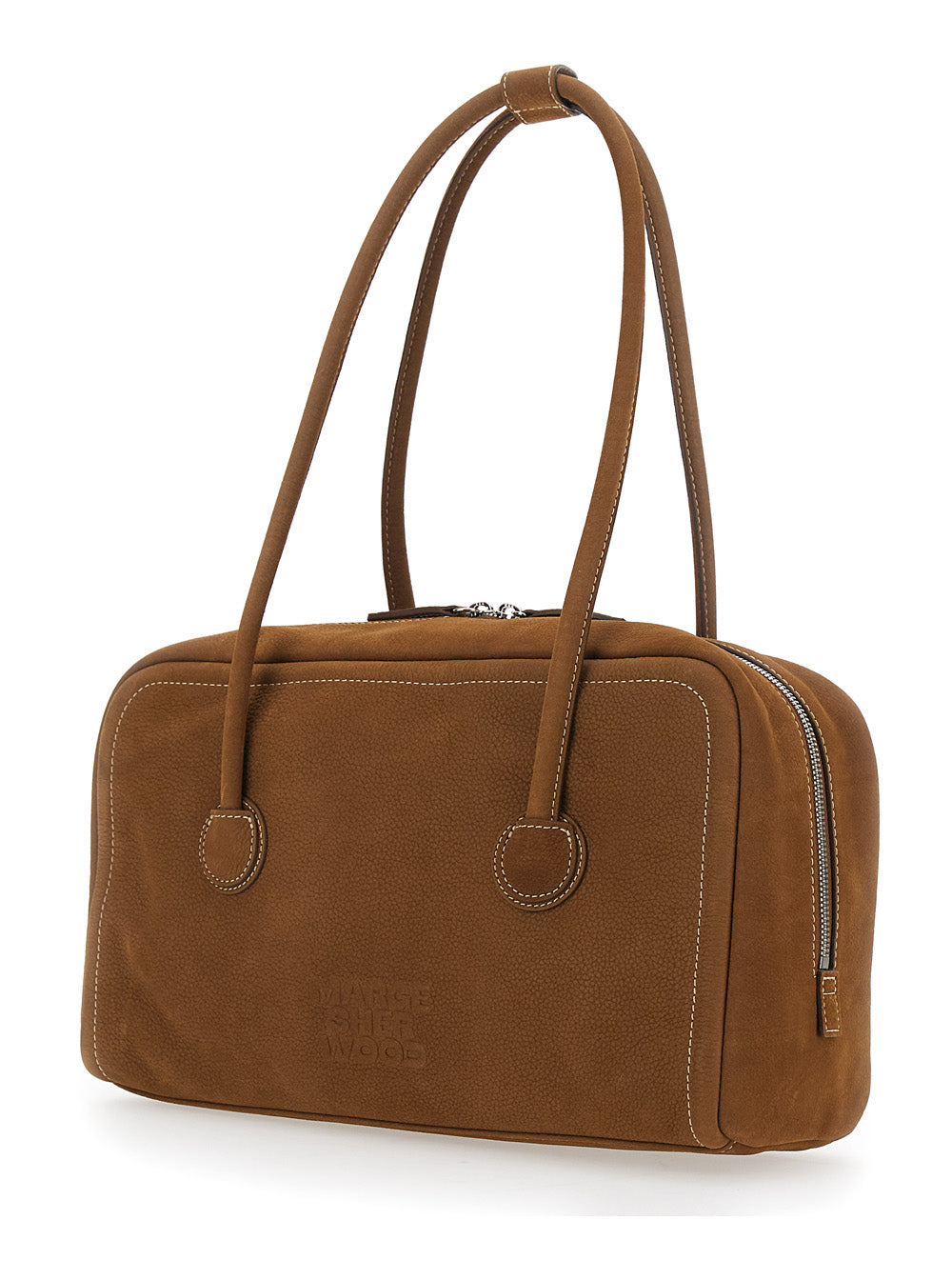 MARGESHERWOOD Margesherwood Women Shoulder Bag 'Soft Boston' Small With Logo Lettering On The Front In Brown Leather For Women