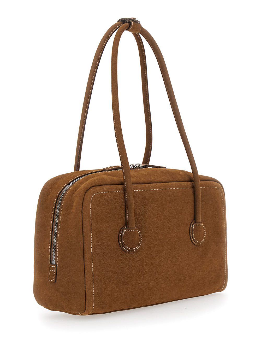 MARGESHERWOOD Margesherwood Women Shoulder Bag 'Soft Boston' Small With Logo Lettering On The Front In Brown Leather For Women