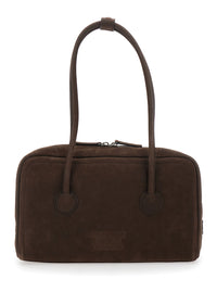 MARGESHERWOOD Margesherwood Women Shoulder Bag 'Soft Boston' Small With Logo Lettering On The Front In Brown Leather For Women