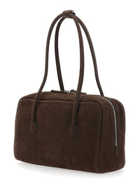 MARGESHERWOOD Margesherwood Women Shoulder Bag 'Soft Boston' Small With Logo Lettering On The Front In Brown Leather For Women