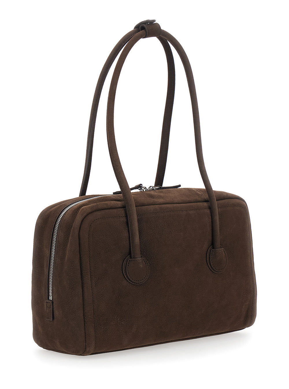 MARGESHERWOOD Margesherwood Women Shoulder Bag 'Soft Boston' Small With Logo Lettering On The Front In Brown Leather For Women
