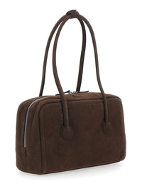 MARGESHERWOOD Margesherwood Women Shoulder Bag 'Soft Boston' Small With Logo Lettering On The Front In Brown Leather For Women