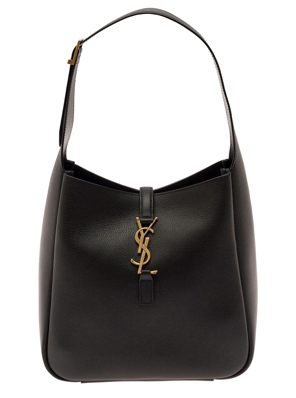 SAINT LAURENT Saint Laurent Women Shoulder Bag 'Le 5 À 7' With Cassandre Plaque On The Front In Grained Black Leather For Women