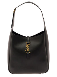 SAINT LAURENT Saint Laurent Women Shoulder Bag 'Le 5 À 7' With Cassandre Plaque On The Front In Grained Black Leather For Women