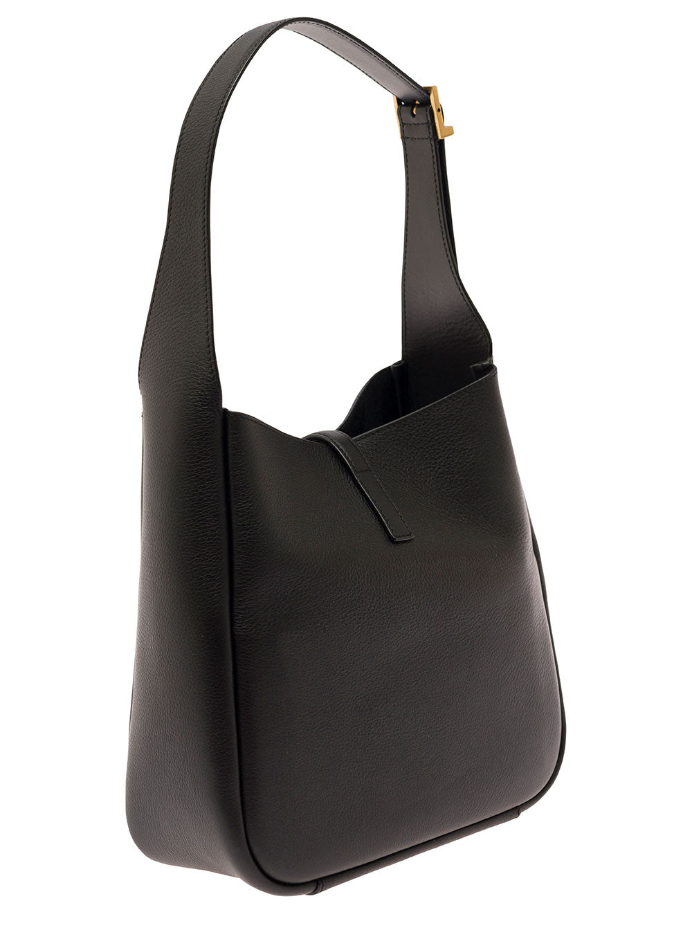 SAINT LAURENT Saint Laurent Women Shoulder Bag 'Le 5 À 7' With Cassandre Plaque On The Front In Grained Black Leather For Women