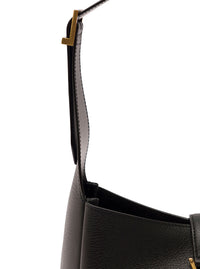 SAINT LAURENT Saint Laurent Women Shoulder Bag 'Le 5 À 7' With Cassandre Plaque On The Front In Grained Black Leather For Women