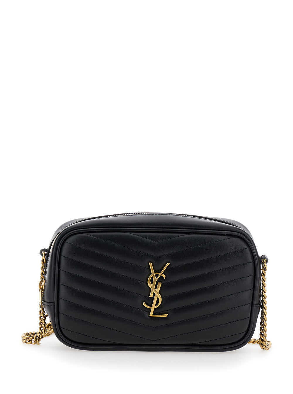 SAINT LAURENT Saint Laurent Women Crossbody Bag 'Lou Mini' With Cassandre Detail In Black Quilted Leather For Women