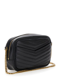 SAINT LAURENT Saint Laurent Women Crossbody Bag 'Lou Mini' With Cassandre Detail In Black Quilted Leather For Women
