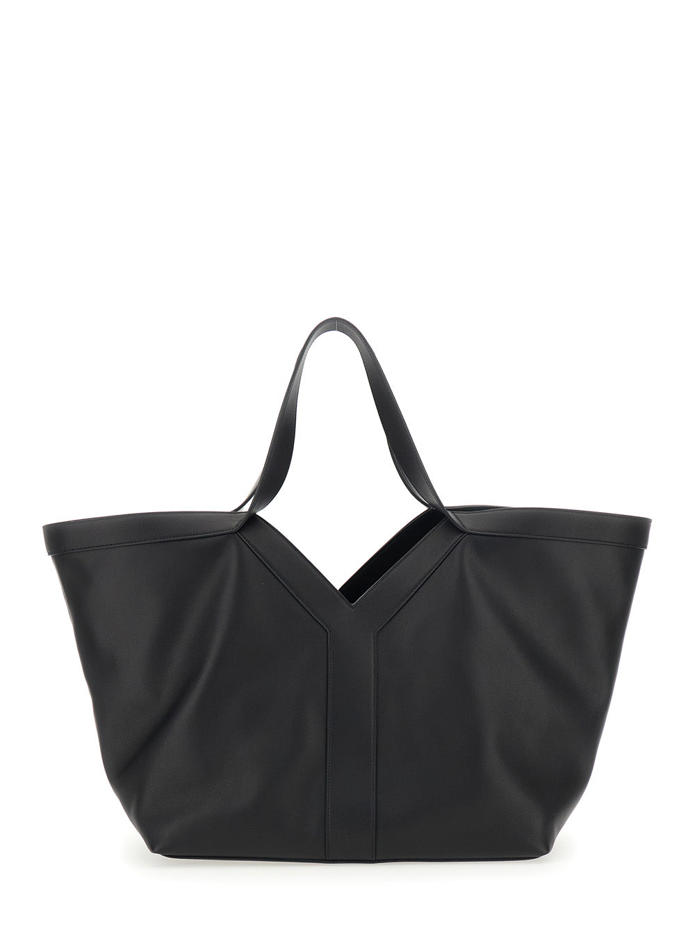 Saint Laurent Women Shoulder Bag With Clasp Closure And Two Top Handles In Black Leather For Women