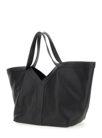 Saint Laurent Women Shoulder Bag With Clasp Closure And Two Top Handles In Black Leather For Women