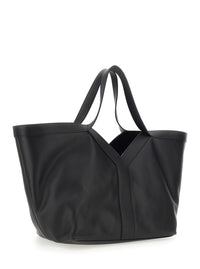 Saint Laurent Women Shoulder Bag With Clasp Closure And Two Top Handles In Black Leather For Women
