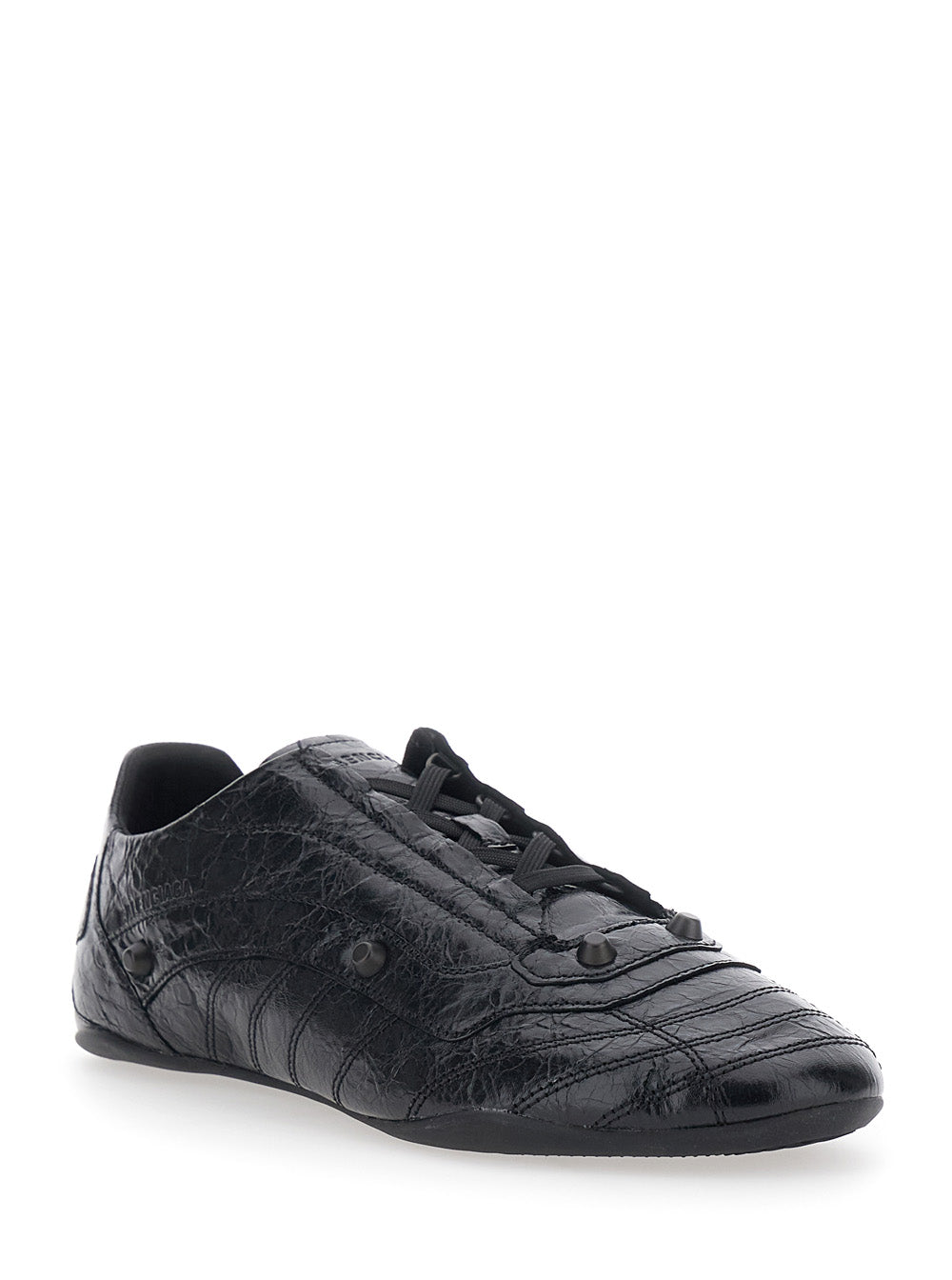 Balenciaga Men 'City' Black Sneakers With All-Over Applied Studs In Leather For Men