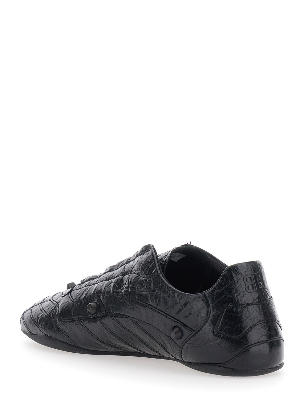 Balenciaga Men 'City' Black Sneakers With All-Over Applied Studs In Leather For Men