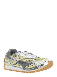 Bottega Veneta Women 'Orbit' Yellow Sneaker With Logo Lettering Detail In Tech Fabric Women