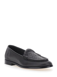 Bottega Veneta Women 'Silenzio' Loafers Brown With Intreccio Design In Leather For Women