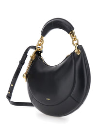 Chloé Women 'Banana' Black Handbag With Adjustable And Removable Shoulder Strap And Logo Charm On The Front In Leather For Women