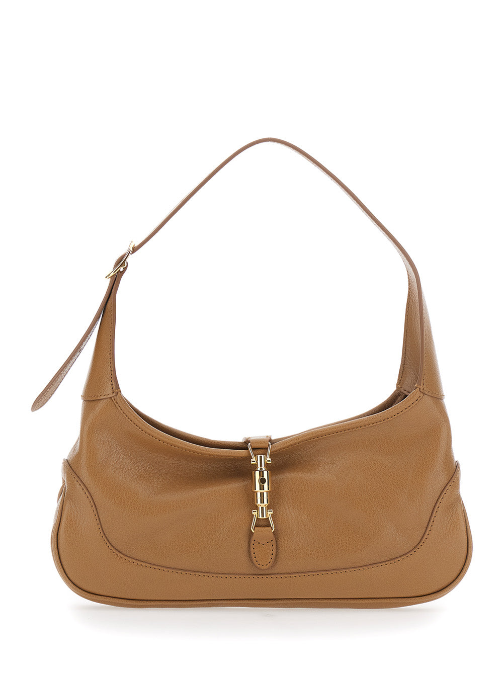 Gucci Women 'Jackie 1961' Beige Shoulder Bag With Clasp Closure And Adjustable Strap In Leather For Women