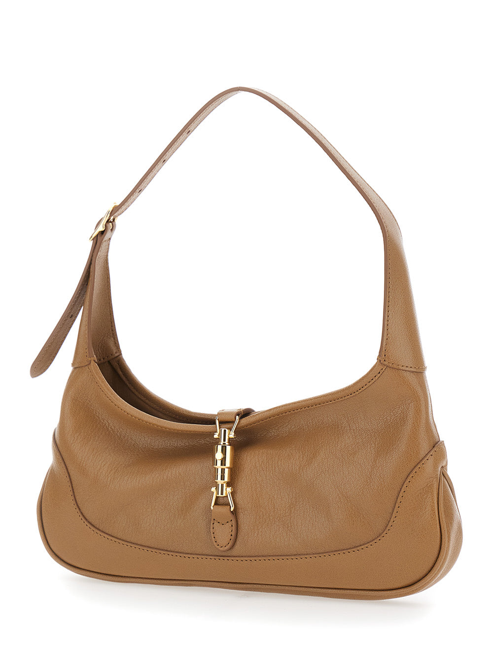 Gucci Women 'Jackie 1961' Beige Shoulder Bag With Clasp Closure And Adjustable Strap In Leather For Women