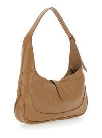 Gucci Women 'Jackie 1961' Beige Shoulder Bag With Clasp Closure And Adjustable Strap In Leather For Women