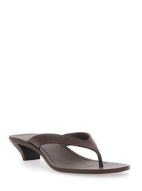 Gucci Women 'Vittoria' Brown Heeled Sandals With Embossed Logo In Rubber For Women