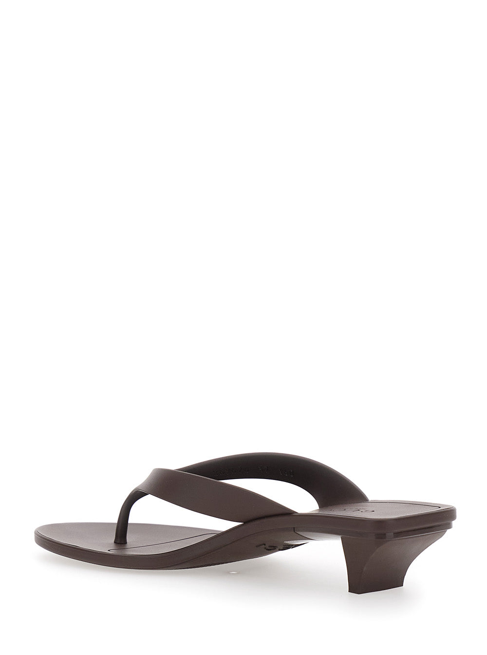 Gucci Women 'Vittoria' Brown Heeled Sandals With Embossed Logo In Rubber For Women