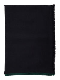 Gucci Men Black Scarf With Tone-On-Tone Gg All-Over Motif In Wool And Silk Blend For Men
