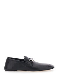 Gucci Women 'Ragazzo' Black Loafers With Square Toe And Horsebit On The Front In Leather For Women