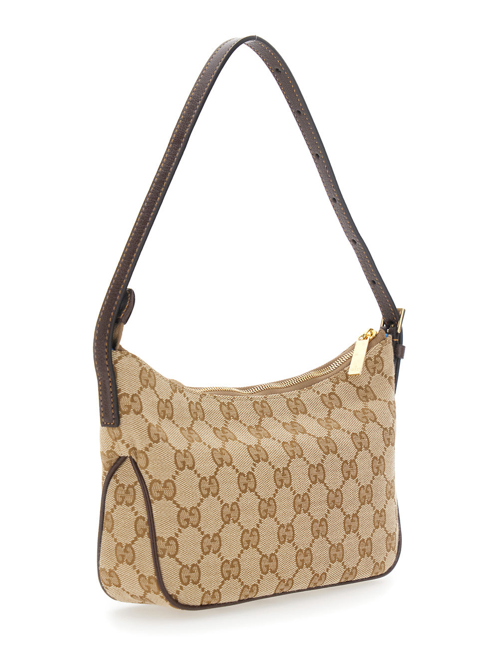 Gucci Women 'Lady Lunetta' Beige Mini Bag With Logo Plate On The Front And Adjustable And Removable Strap In Gg Supreme Canvas For Women