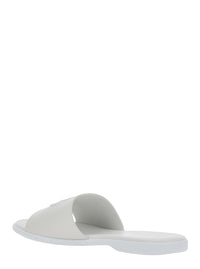 Gucci Women White Sandals With Gg Logo On The Front In Nappa Women
