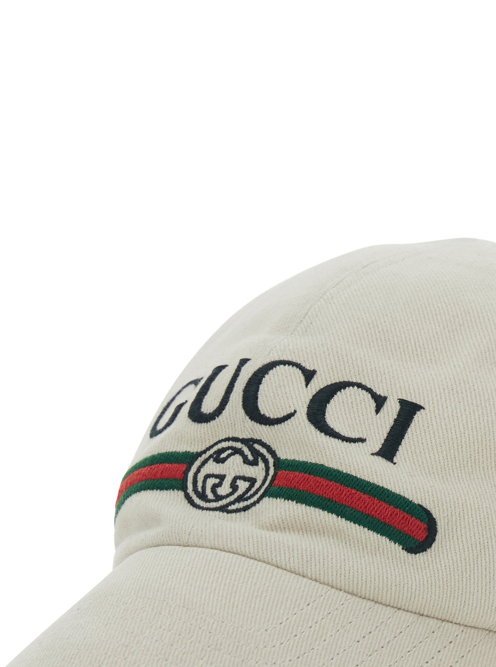 Gucci Men 'Gucci Fake' White Hat With Embroidered Logo On The Front In Cotton For Men