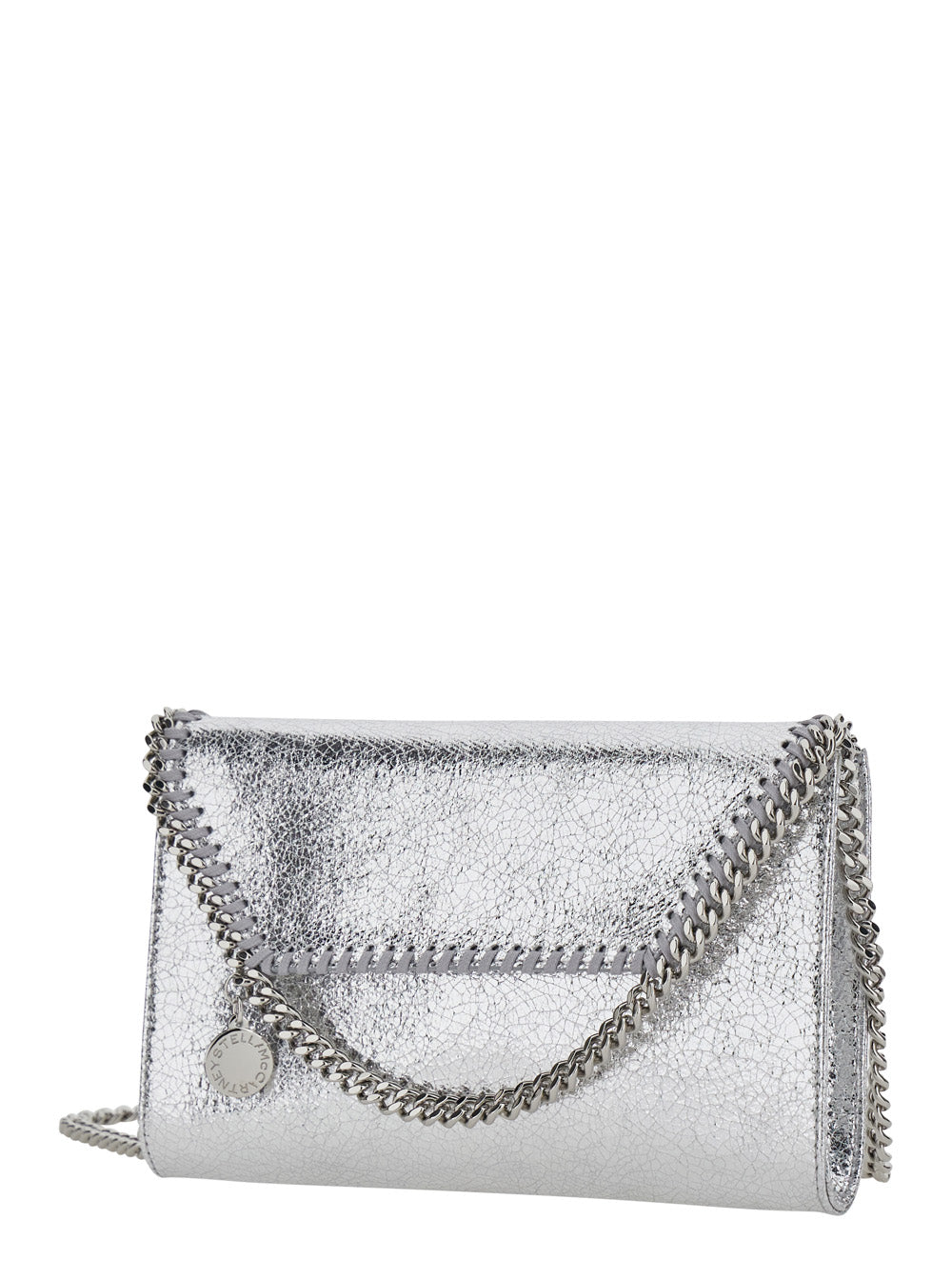 Stella Mccartney Women 'Falabella' Metallic Crossbody Bag With Chain Strap And Metallic Effect In Ecoleather For Women