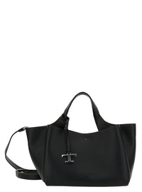 TOD'S Tod's Women Handbag 'T Timeless' With Embossed Logo In Black Garnet Leather For Women