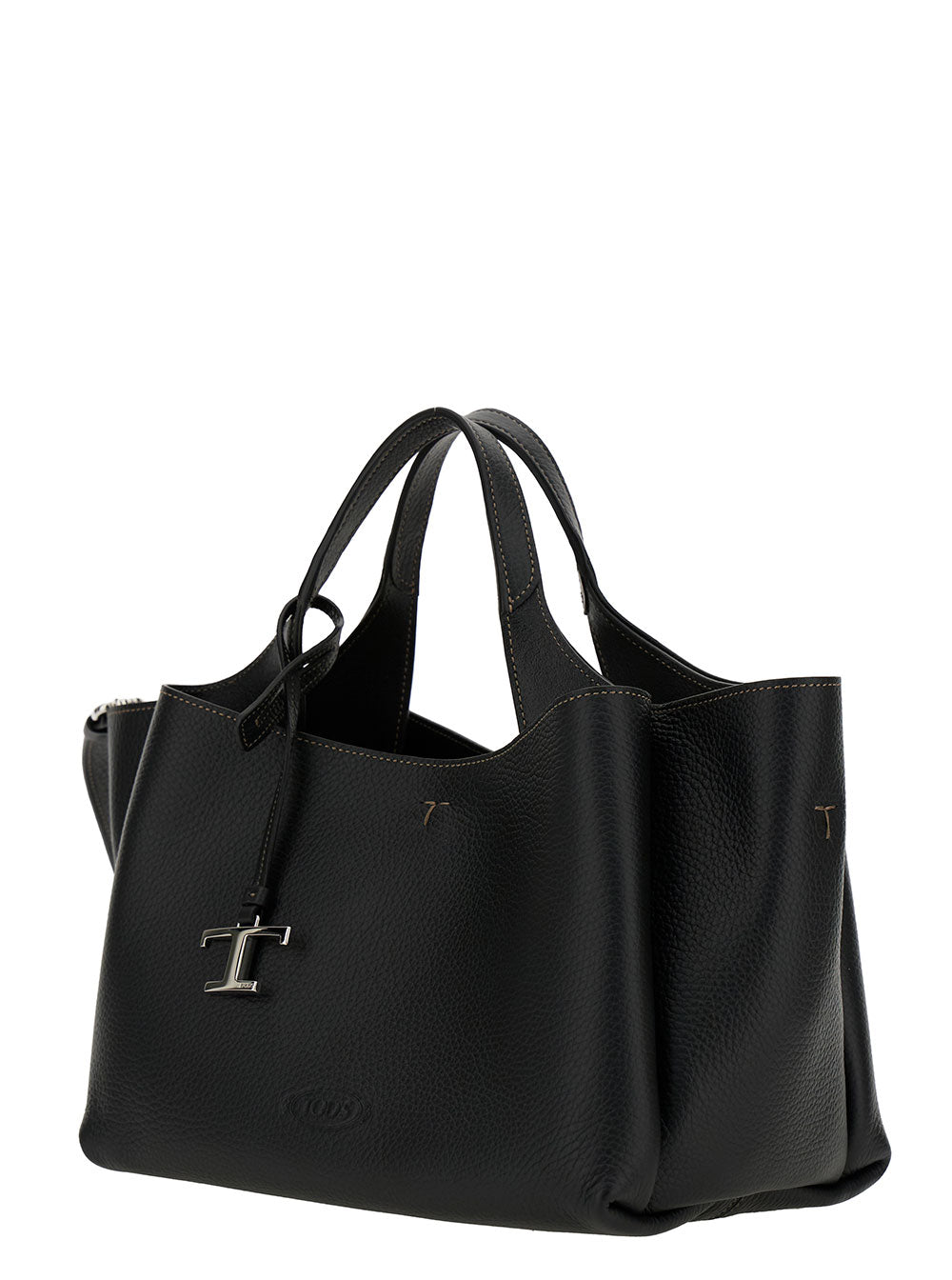 TOD'S Tod's Women Handbag 'T Timeless' With Embossed Logo In Black Garnet Leather For Women