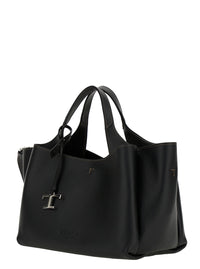 TOD'S Tod's Women Handbag 'T Timeless' With Embossed Logo In Black Garnet Leather For Women