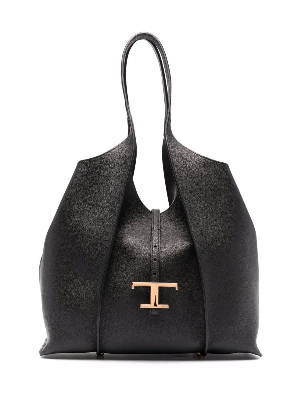 TOD'S Tod's Women Tote Bag With T Timeless Pendant In Black Leather For Women