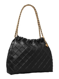 TORY BURCH Tory Burch Women Shoulder Bag With Chain Handles And Diamond Quilting In Black Leather For Women