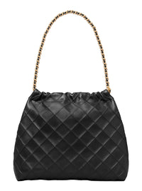 TORY BURCH Tory Burch Women Shoulder Bag With Chain Handles And Diamond Quilting In Black Leather For Women