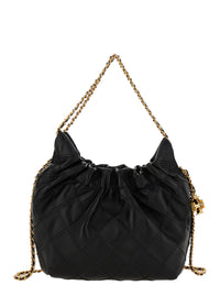TORY BURCH Tory Burch Women Shoulder Bag 'Fleming' With Chain Strap And Double T Motif In Grained Black Leather For Women