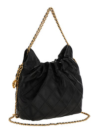TORY BURCH Tory Burch Women Shoulder Bag 'Fleming' With Chain Strap And Double T Motif In Grained Black Leather For Women