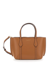 TORY BURCH Tory Burch Women Handbag 'Perry' With Adjustable And Removable Shoulder Strap And Embossed Logo Lettering On The Front In Grained Brown Leather For Women