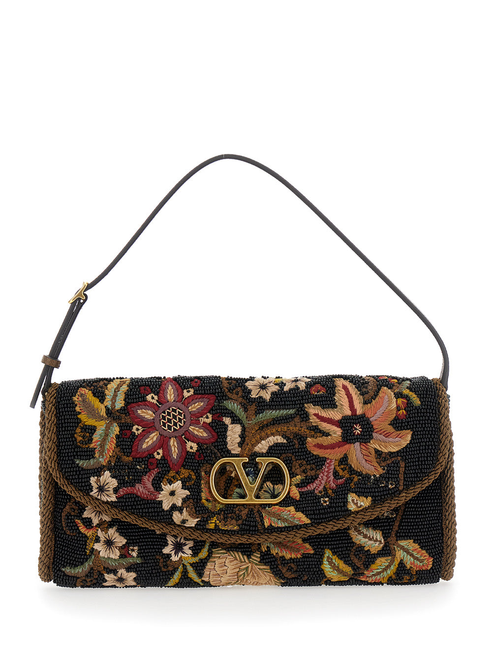 VALENTINO GARAVANI Valentino Garavani Women Shoulder Bag With Vlogo Plaque On The Front And Multicolor Floral Embroidery For Women
